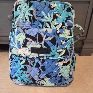 Vera Bradley Compact Small Backpack Blue Camofloral Camo Purse With ID Holder